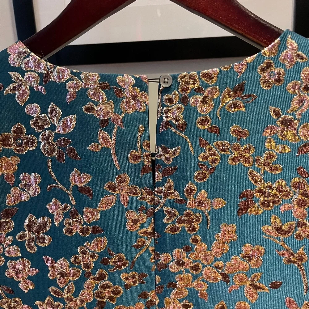 J. Crew Cherry Blossom Metallic Jacquard Two-Piece Skirt Set - Size 14